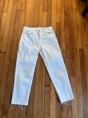 Wash Lab White cropped Straight Jeans